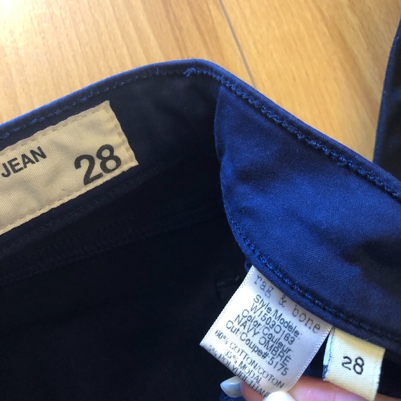 Rag & Bone Navy Ombre Plush Legging Jeans - Picture 3 of 7